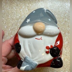 Whimsical Christmas Gnome Napkin Holder with Red and Gray Accents Holiday